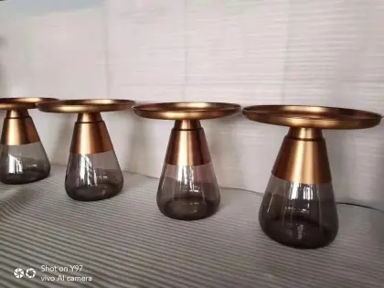smart coffee table in brass gold