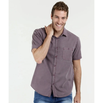 Soft green men's short sleeve formal dress shirt