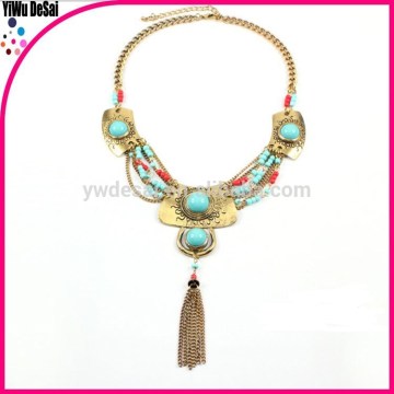 fashion necklace Bohemia national beaded tassel necklace