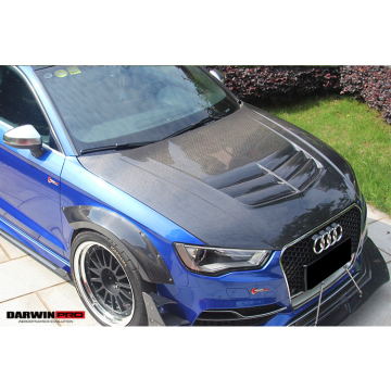 FRP Hood Bonnet for Audi S3 A3 S-Line Sedan - DarwinPRO BKSS STYLE