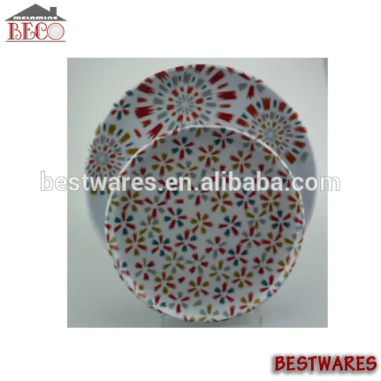 Charming design flower round melamine food plates for kids
