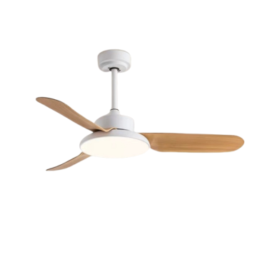 Nordic Restaurant Ceiling Fan with Metal Blades and Remote Control Dimming