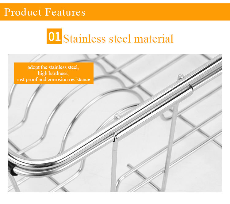 Stainless steel adjustable draining hang baskets
