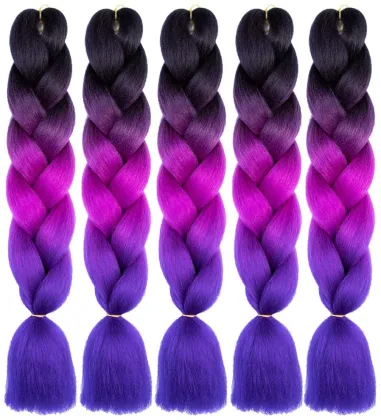 Synthetic braiding hair yaki ombre braiding pre stretched super jumbo hair crochet braids for african hair extension