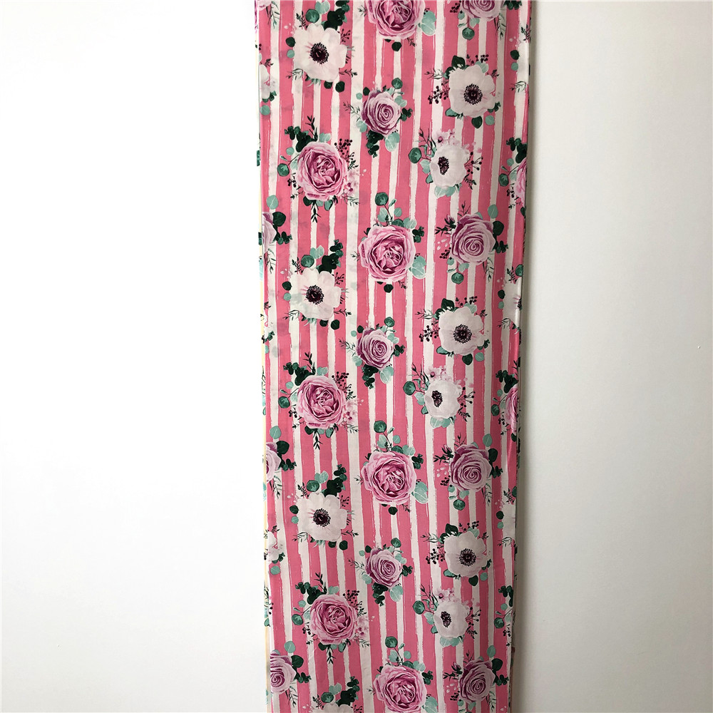 Rayon Print Stripe And Flower Design