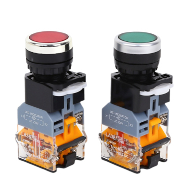 LA38-11ZS/LA38-11BN 22mm Self-Resetting Flat Button Switch - IP67 12V/220V