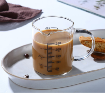 Glass Measuring Cup with Milk