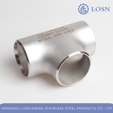 Precision Machined Stainless Steel Equal Tee