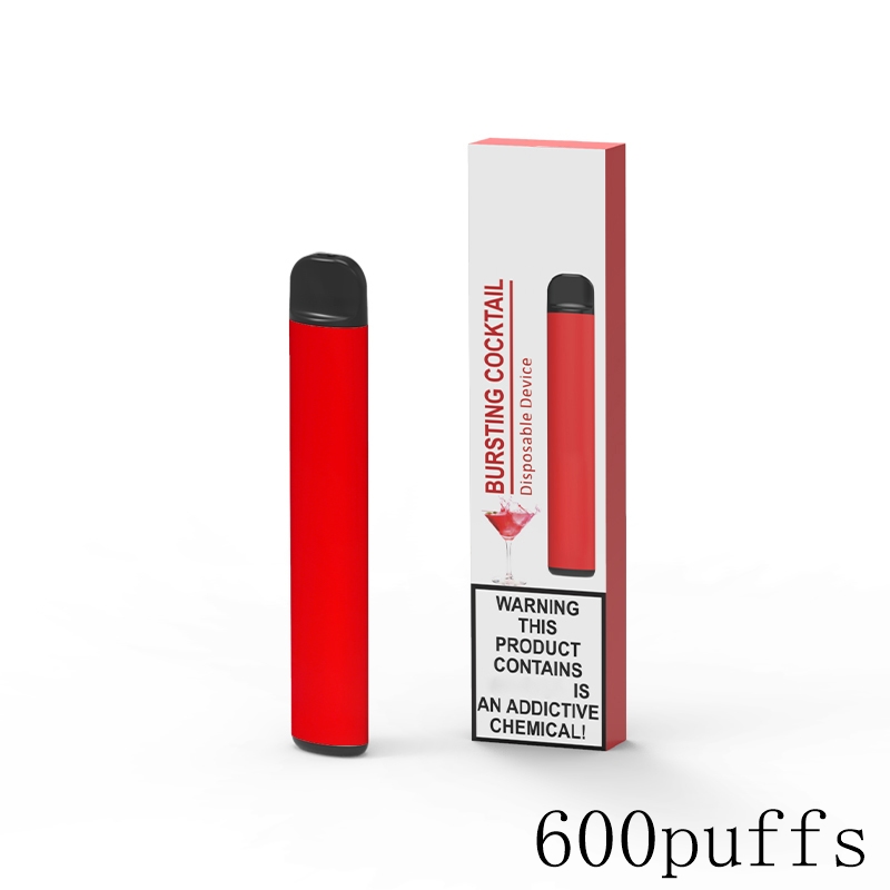 Múltiplos sabores frutados 600PUFFs 0% Vape descartável de sal