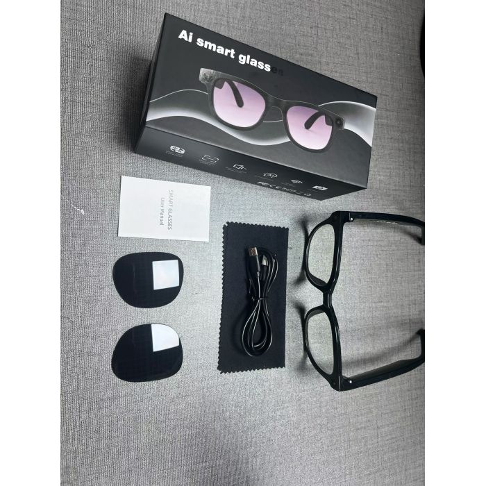 Gafas inteligentes Y01 con superficie de alto brillo, memoria grande de 4GB + 32GB, cámara HD de 8MP, grabación de vídeo manos libres, traducción en tiempo Real Sm