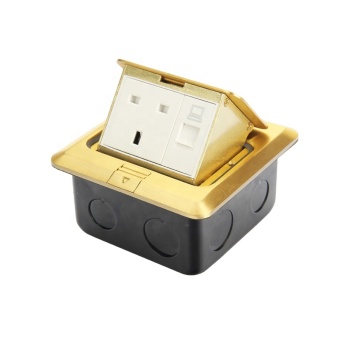 European Pop-Up Kitchen Electrical Outlet Box with RJ45 Data & TV Tel Power Cover