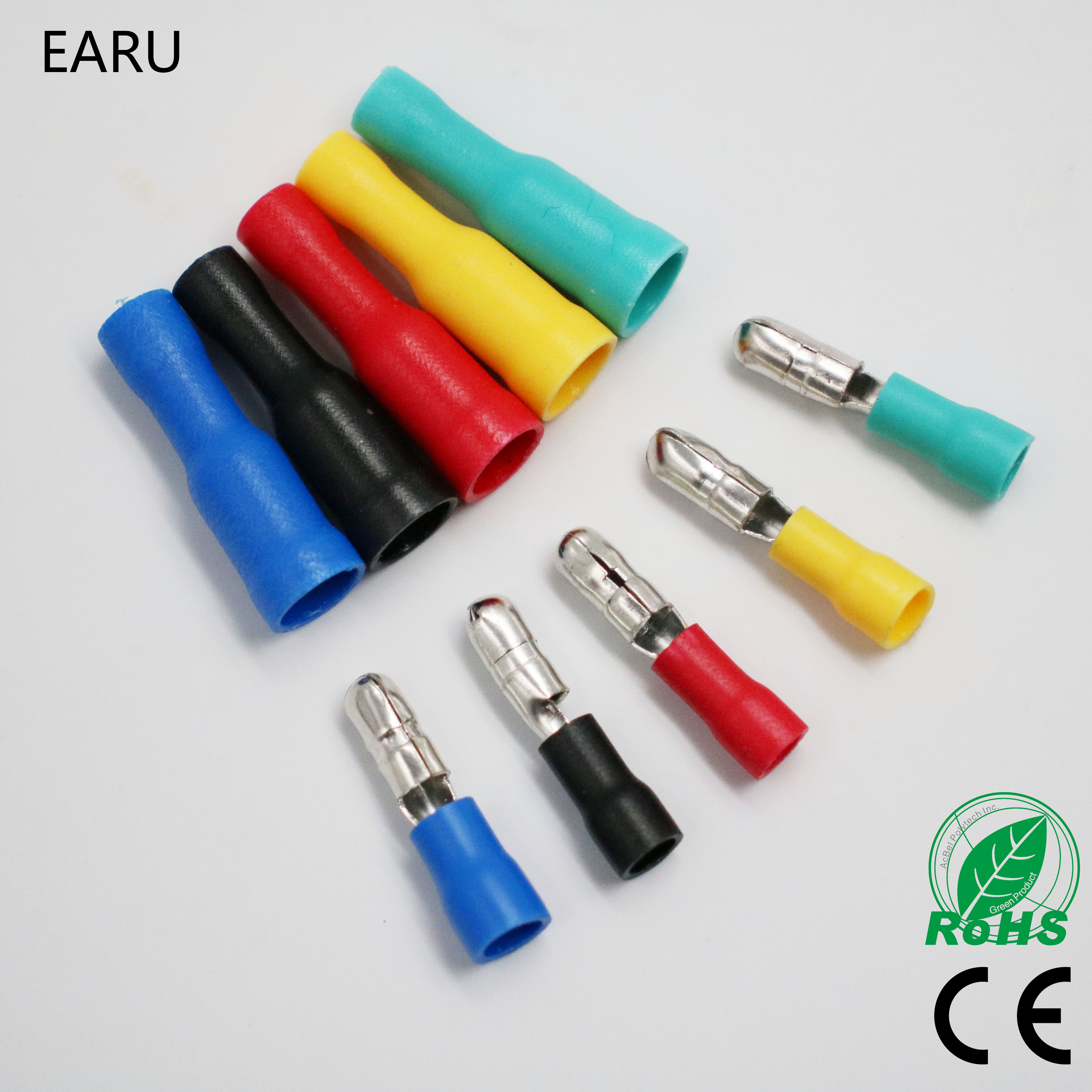 Female and Male Insulated Electric Connector Crimp Bullet terminal for 22~16 AWG Audio Wiring