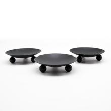 Black Round Metal Pillar Candle Holders