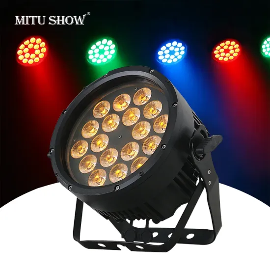 MITSUSHOW Waterproof 18pcs RGBWA 5in1 Flat LED Par IP65 Stage Light