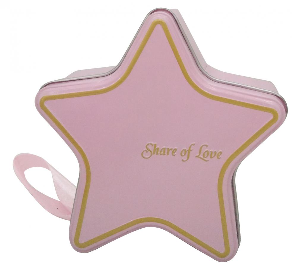 Custom printed star shape tin boxed for cookies