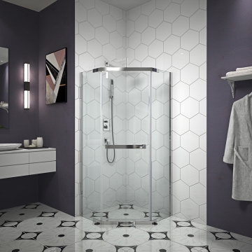 Selungkup kaca shower modern berbentuk berlian
