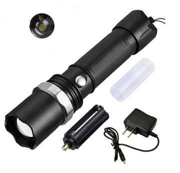 Customized 500 Lumen 3 Modes XPE LED Rotating Zoom USB Rechargeable Tactical Flashlight for Outdoor