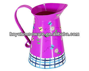 Garden water can metal flower planter pot galvanized spray bucket