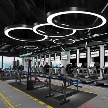 Circular LED Pendant Light Aluminum Profile Round Hanging Lamp for Office