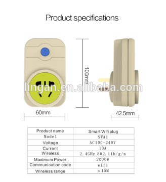 iOS Android phone Free App control Smart wifi outlet socket