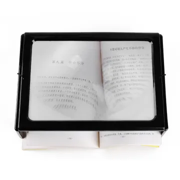 3X LED Lamp Lens Reading Magnifying Glass - Freestanding Rectangular Desk Magnifier