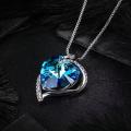 Fashion Classic Ocean Heart Blue Love Crystal Necklace