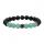 Pierre naturelle 8 mm Stone de lave noire avec des perles rondes de pierre précieuse et des perles d&#39;humeur bracelet stretch 7,5 &quot;de long