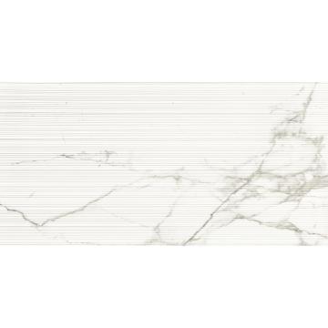 White Marble Effect Groove Porcelain Floor Tile