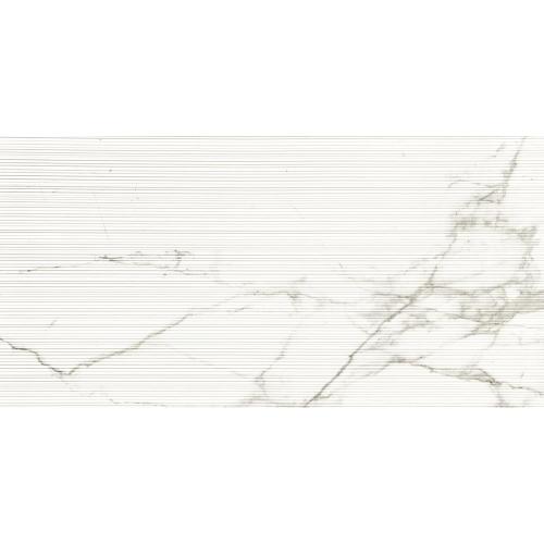 White Marble Effect Groove Porcelain Floor Tile