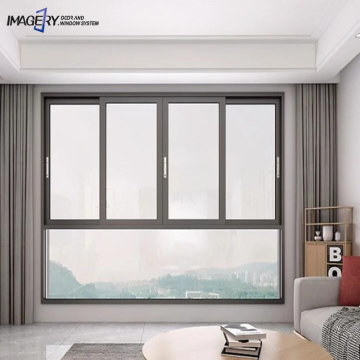 Custom Modern Double Glazed Tempered Glass Windproof Aluminum Sliding Windows with Mosquito Net
