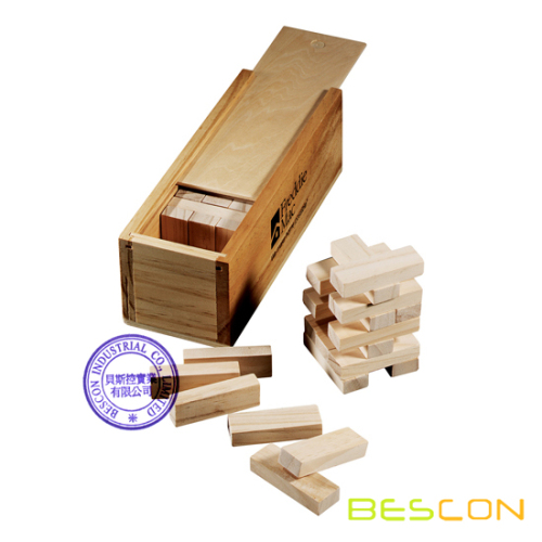 Jenga Game Set in houten doos verpakking