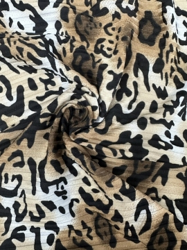 poly rib brush knitting print fabric