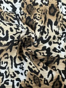 poly rib brush knitting print fabric