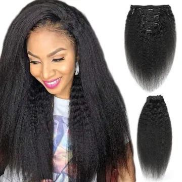 wholesale the best hair vendors Clip in hair extensions human, kinky straight human hair clip in