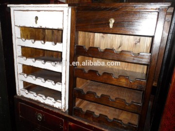 DISTRESSED RECLAIMED ELM WOOD WINE RACK
