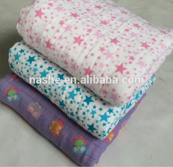 Muslin Baby Wrap Blanket 100% Cotton 47x47" After Washed with box packed