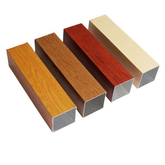 Rectangular Aluminium Box Profile with Wood Grain Finish