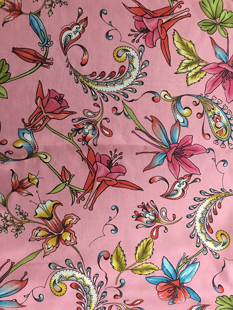 Paisley Design Rayon Challis 30S Light Printing Fabric