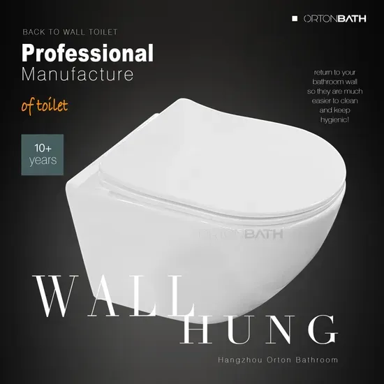 Ortonbath Rimless Toilet with Soft Close Seat Cover