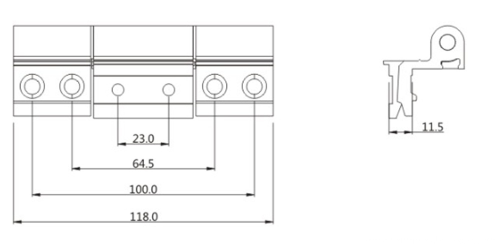 Adjustable Big Weight Capacity Door Hinge Drawing