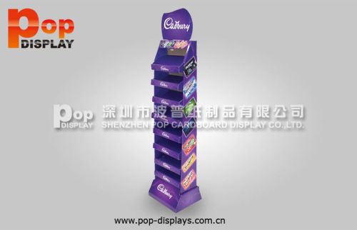 Foldable Chewing Gum Corrugated Pop Display With Oil Varnish For Advertising