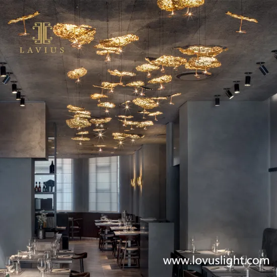 Light luxury simple custom large restaurant chandelier Metal custom atmosphere decorative chandelier