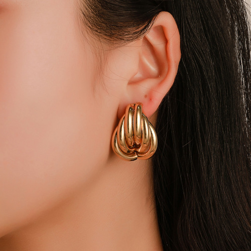 9 pairs of Bohemian retro large spiral wound ring earrings circular tribal Earrings female spiral Earrings Gold