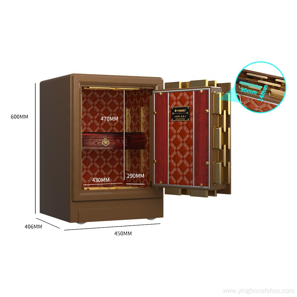 Patented Three Rows Bolts Fingerprint Luxury Home Safe