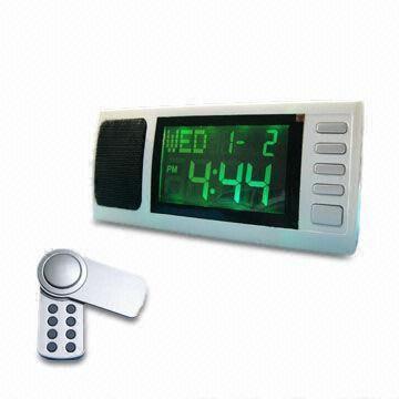 Clock Radio with Built-in Adapter and LCD for Eternal Calendar Display, 110 to 220V Input Voltage