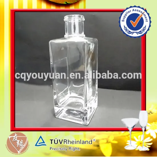 special design square strong drink glass bottle 500ml for sale