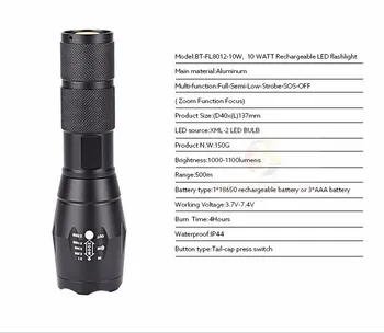 Manufacturer SOS Emergency Zoom Flashlight Promotion Gift Torch