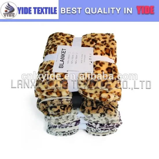 Chinese factory wholesale blankets decorative sofa leopard blanket