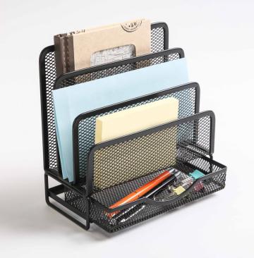 Wire Metal Mesh Office Desk Organizer Letter Shelf