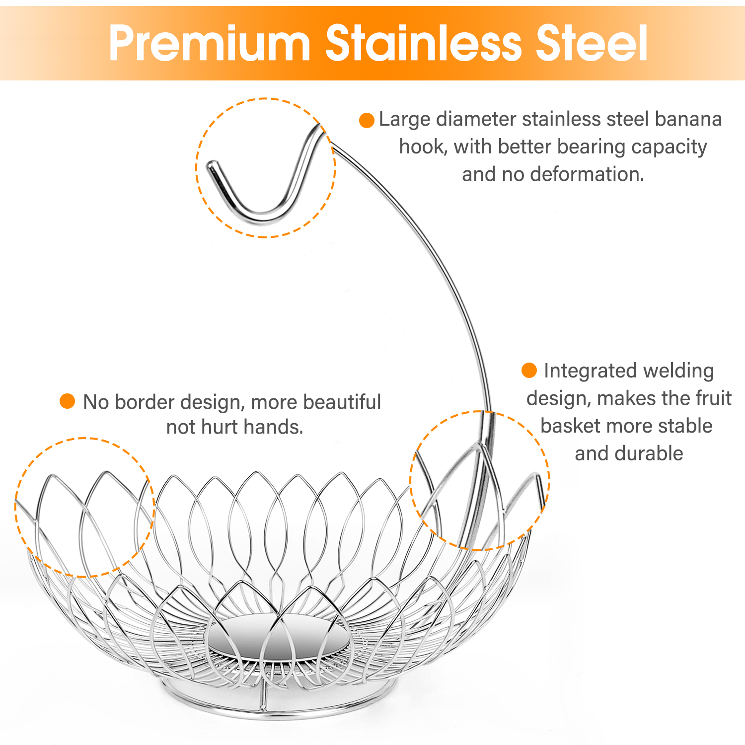 leaf shape fruit basket details